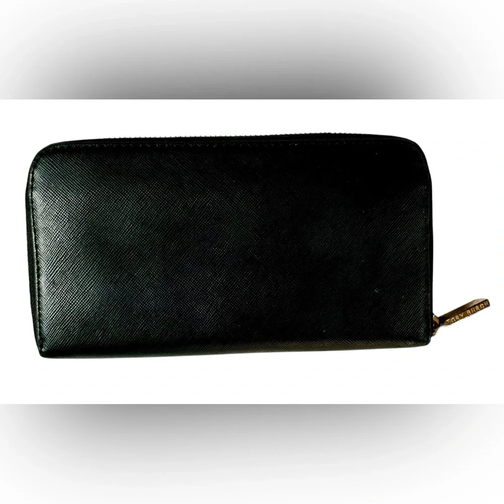Tory Burch Zip Around Continental Wallet in black - Picture 2 of 10